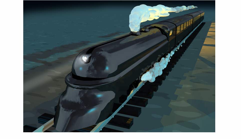 3D Streamliner Train Illustration.